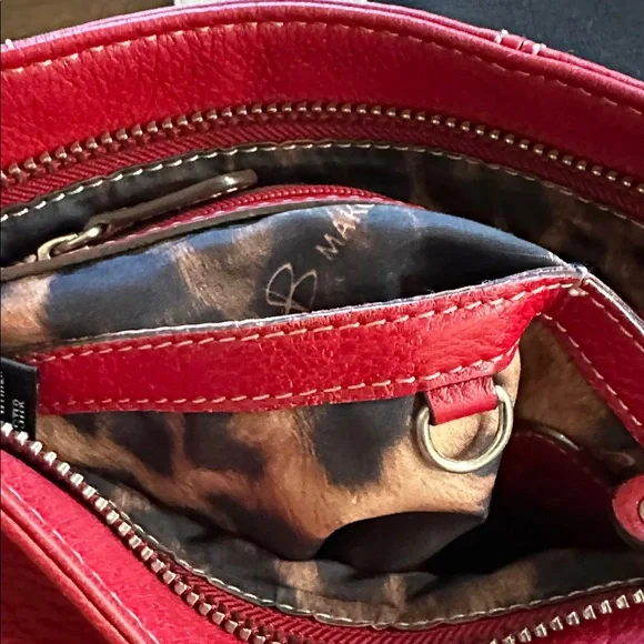 B. Makowsky  Red Leather Crossbody Bag - Picture 11 of 15